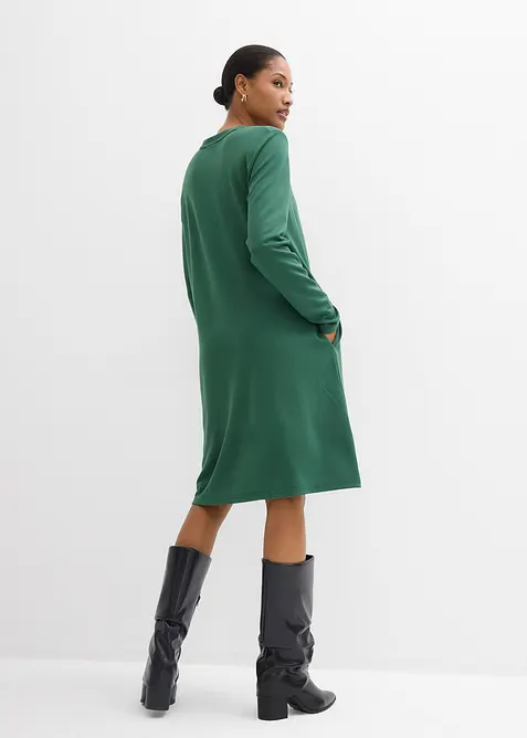 Robe en mati&egrave;re T-shirt, coupe trap&egrave;ze, bonprix