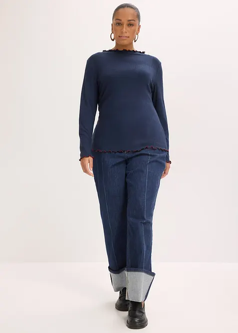 T-shirt manches longues c&ocirc;tel&eacute;, bonprix