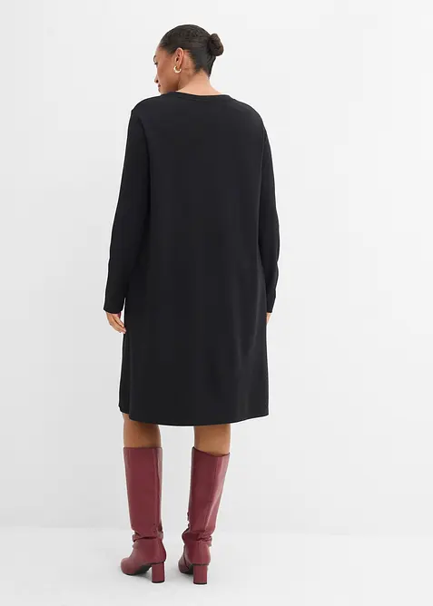 Robe en mati&egrave;re T-shirt, coupe trap&egrave;ze, bonprix