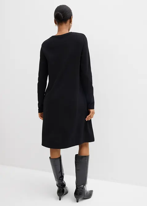 Robe en mati&egrave;re T-shirt, coupe trap&egrave;ze, bonprix