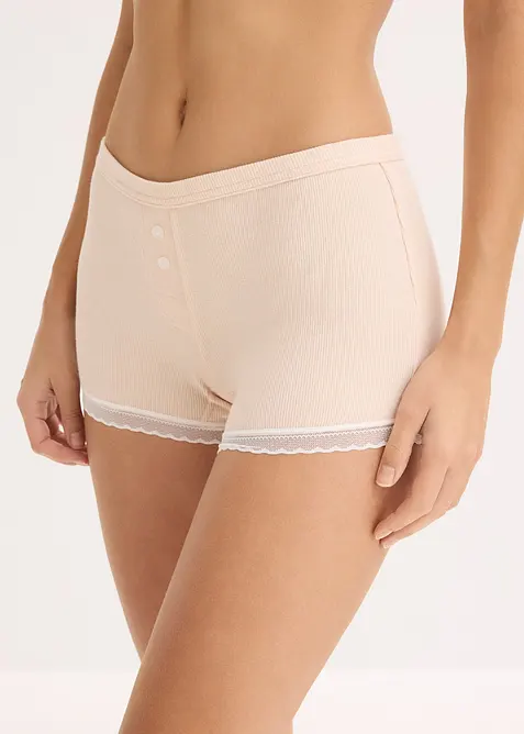 Lot de 4 boxers femme c&ocirc;tel&eacute;s avec dentelle, bonprix