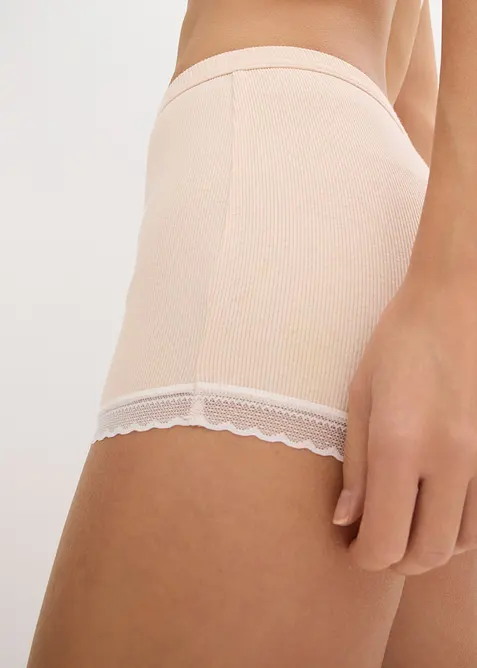 Lot de 4 boxers femme c&ocirc;tel&eacute;s avec dentelle, bonprix