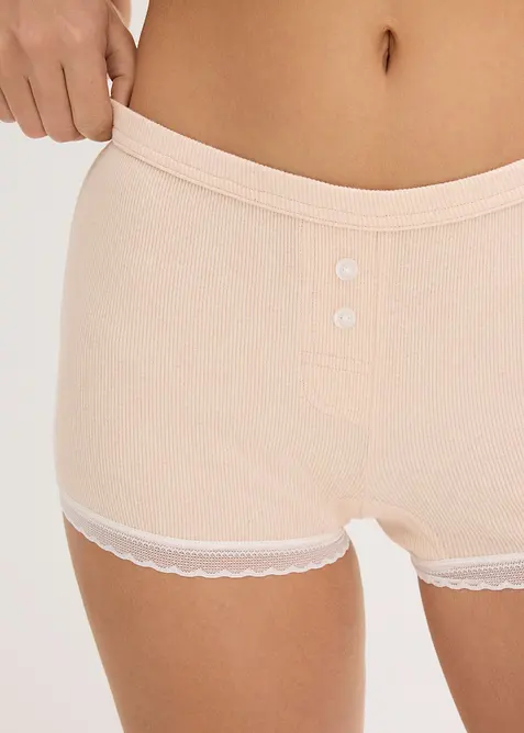Lot de 4 boxers femme c&ocirc;tel&eacute;s avec dentelle, bonprix