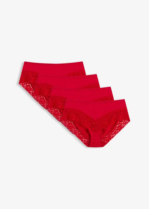 Lot de 4 culottes &agrave; dentelle, bonprix