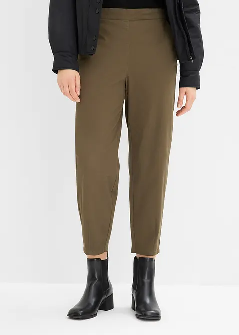 Pantalon &agrave; enfiler en coton &eacute;lastiqu&eacute;, bonprix