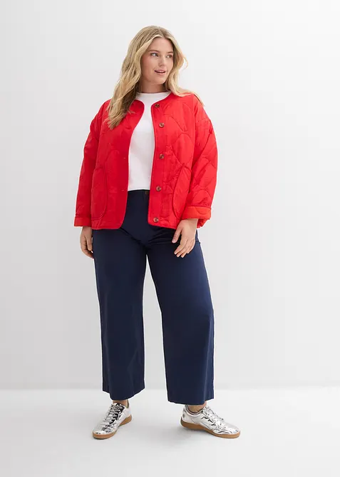 Pantalon large 100% coton, taille haute, bonprix