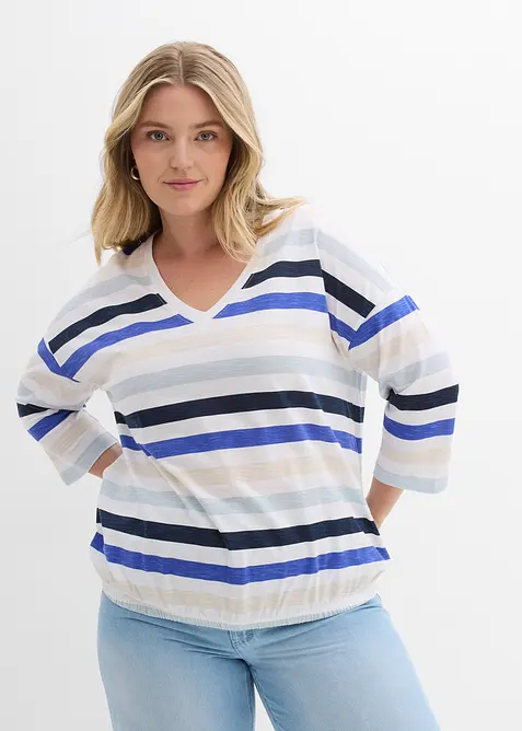 T-shirt en coton flamm&eacute;, manches 3/4, bonprix