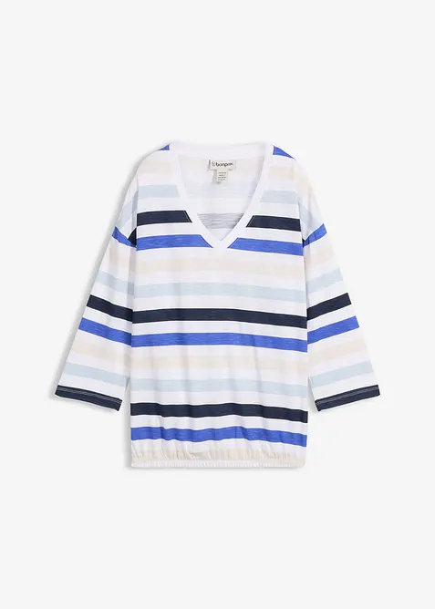 T-shirt en coton flamm&eacute;, manches 3/4, bonprix