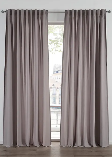 Lot de 2 rideaux en microfibre, bonprix