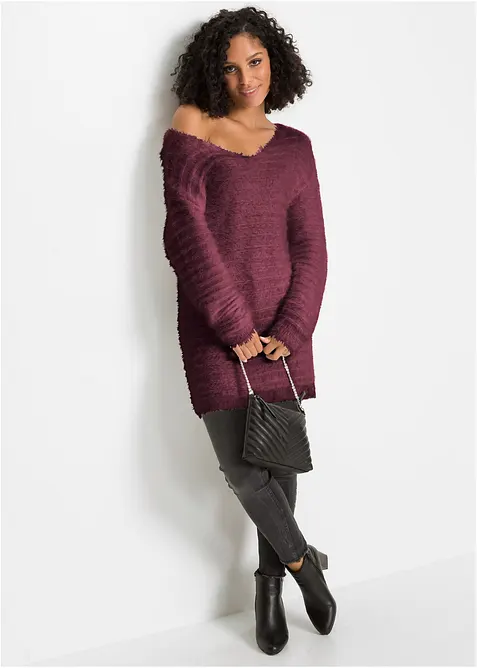 Pull long duveteux, bonprix