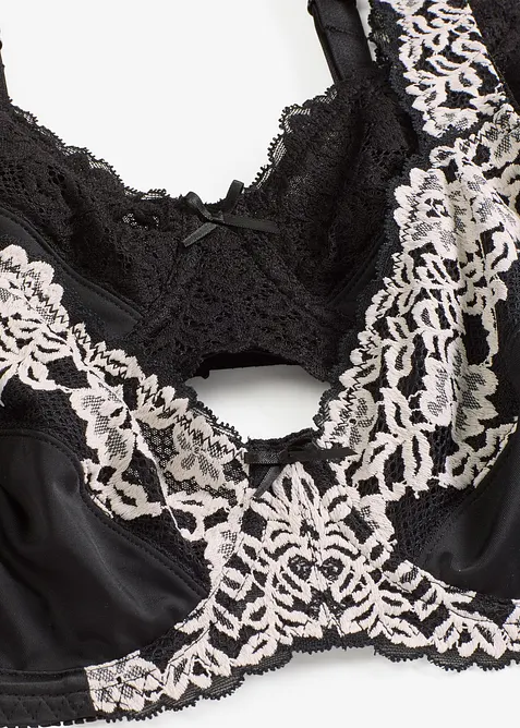 Lot de 2 soutiens-gorge &agrave; armatures et bretelles rembourr&eacute;es, bonprix