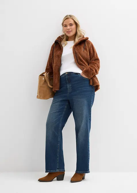 Jean ample et droit, taille haute, bonprix