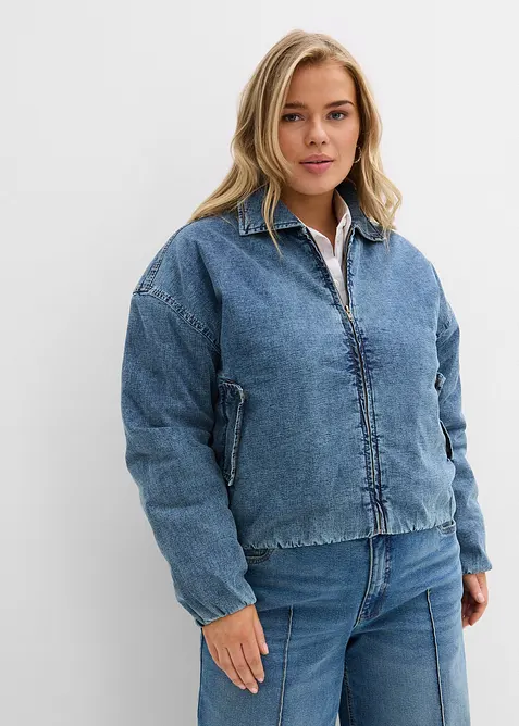 Veste chaude en jean, raccourcie, bonprix