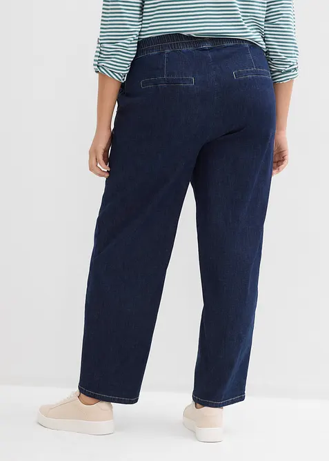 Jean barrel taille mi-haute &eacute;lastiqu&eacute;e, bonprix