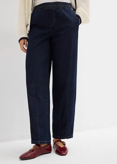 Jean barrel taille mi-haute &eacute;lastiqu&eacute;e, bonprix