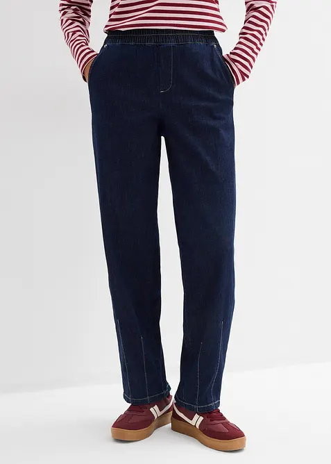 Jean barrel taille mi-haute &eacute;lastiqu&eacute;e, bonprix