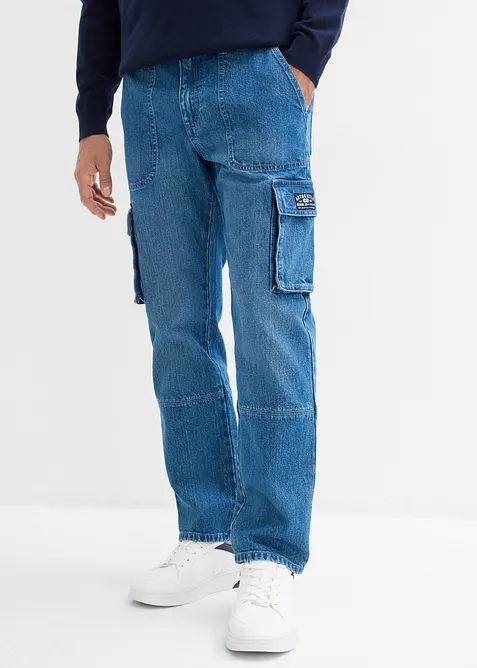 Jean cargo loose, droit, bonprix