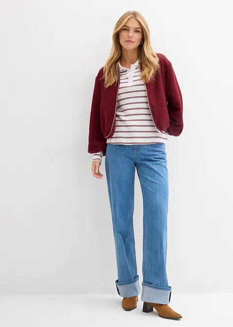 Blouson doux en maille bouclette, bonprix