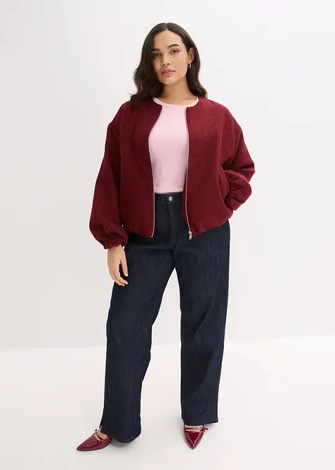 Blouson doux en maille bouclette, bonprix