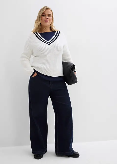 Pull en viscose m&eacute;lang&eacute;e, bonprix