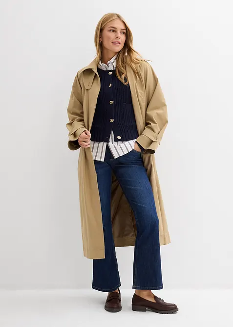 Gilet en grosse maille avec boutons martel&eacute;s, bonprix