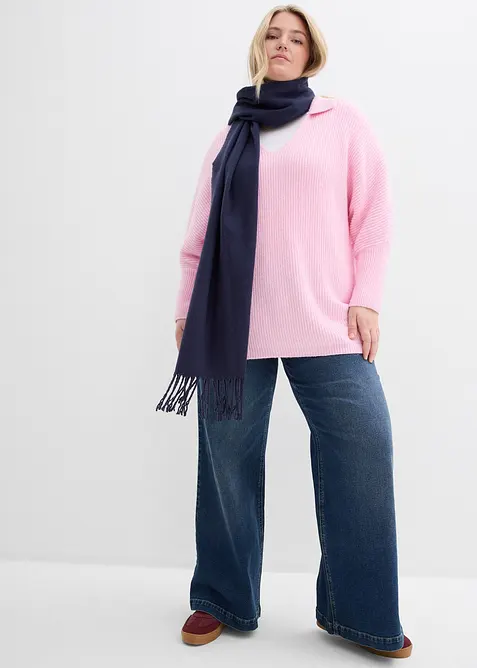 Pull oversize &agrave; col polo, bonprix