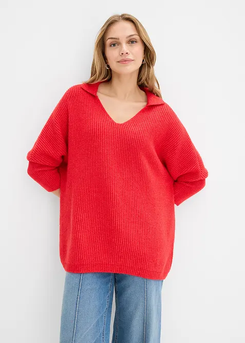Pull oversize &agrave; col polo, bonprix