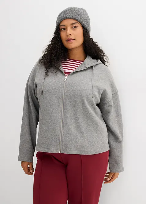 Sweat zipp&eacute; 100% coton, bonprix