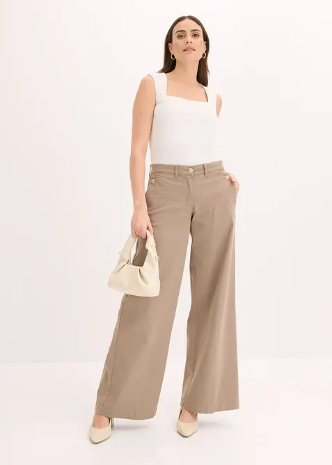 Pantalon large en mati&egrave;re extensible, bonprix