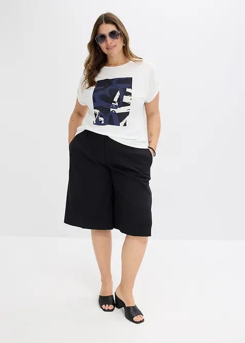 T-shirt en viscose m&eacute;lang&eacute;e &agrave; strass, bonprix