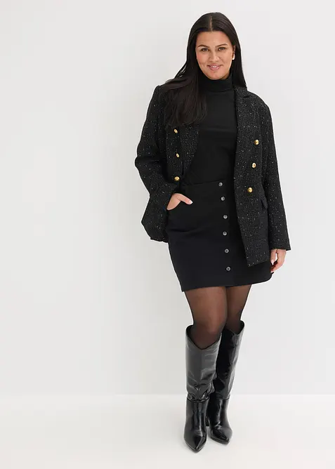 Blazer en maille bouclette &agrave; boutonnage double, bonprix