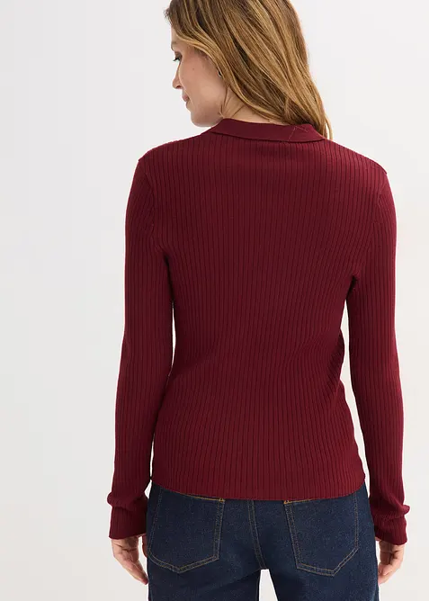 Polo en maille c&ocirc;tel&eacute;e, viscose majoritaire, bonprix