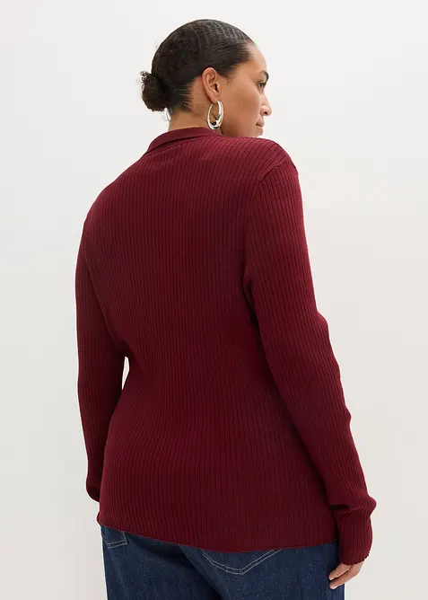 Polo en maille c&ocirc;tel&eacute;e, viscose majoritaire, bonprix