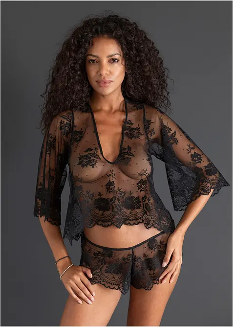 Top &agrave; manches longues + shorty (Ens. 2 pces.), bonprix