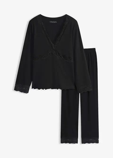 Pyjama &agrave; empi&egrave;cement en dentelle, bonprix