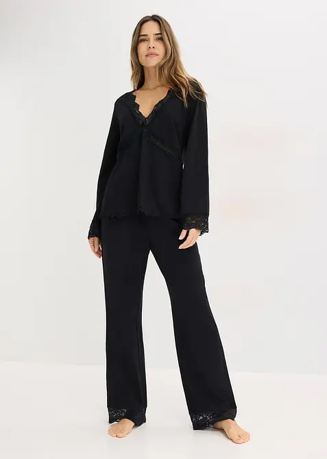Pyjama &agrave; empi&egrave;cement en dentelle, bonprix