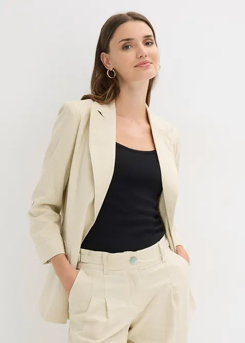 Blazer en lin m&eacute;lang&eacute;, bonprix
