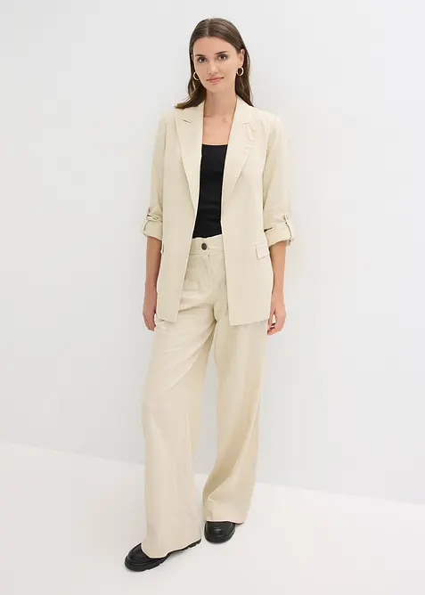 Blazer en lin m&eacute;lang&eacute;, bonprix