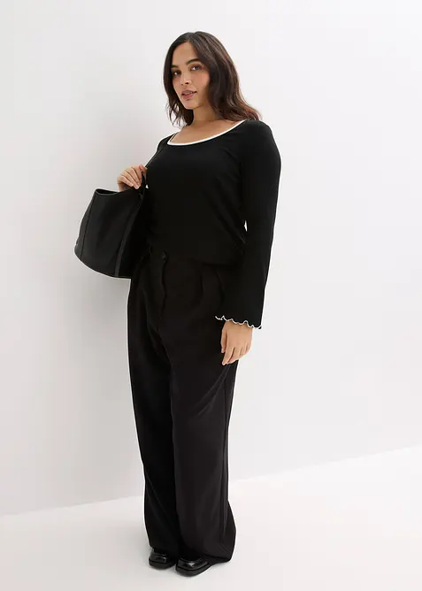 T-shirt manches longues c&ocirc;tel&eacute;, bonprix