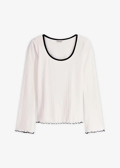 T-shirt manches longues c&ocirc;tel&eacute;, bonprix