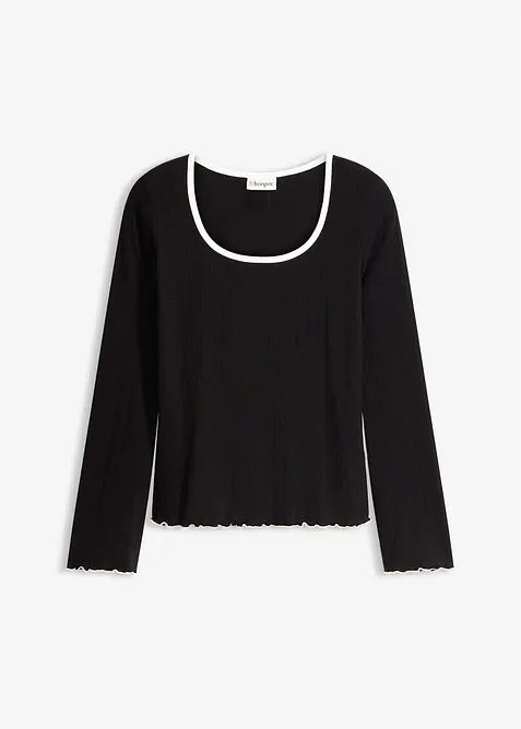 T-shirt manches longues c&ocirc;tel&eacute;, bonprix