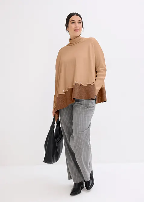 Pull poncho en fine maille, bonprix