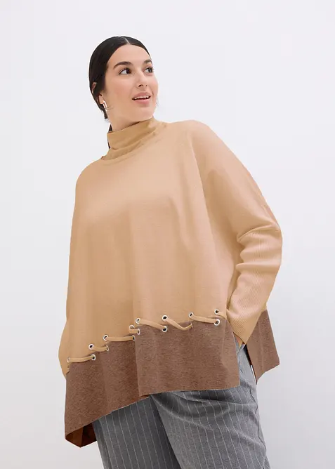 Pull poncho en fine maille, bonprix