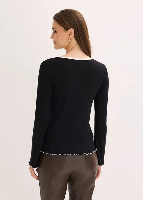 T-shirt manches longues c&ocirc;tel&eacute;, bonprix