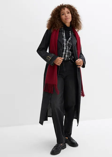 Jean barrel taille haute en coton, bonprix