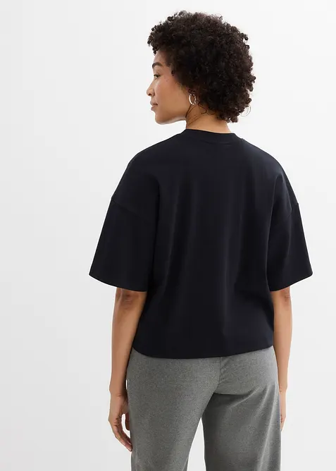 T-shirt court et oversize en coton &eacute;pais, bonprix