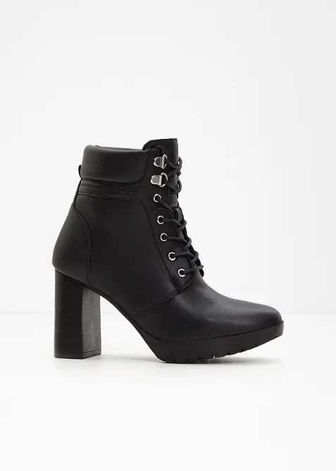 Bottines &agrave; lacets et talon haut, bonprix