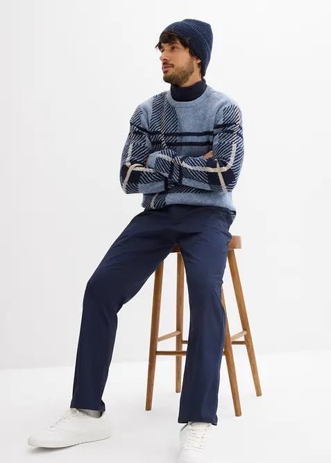 Pantalon chino regular avec ceinture, taille &eacute;lastiqu&eacute;e, droit, bonprix