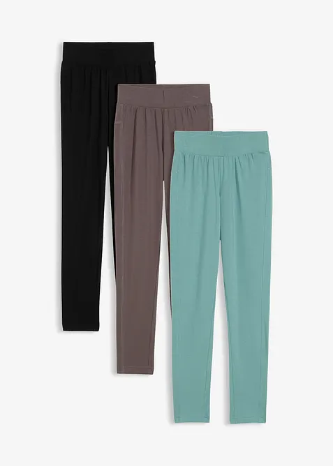 Lot de 3 leggings en coton extensible, bonprix