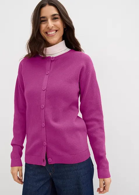 Gilet en fine maille, col rond, bonprix